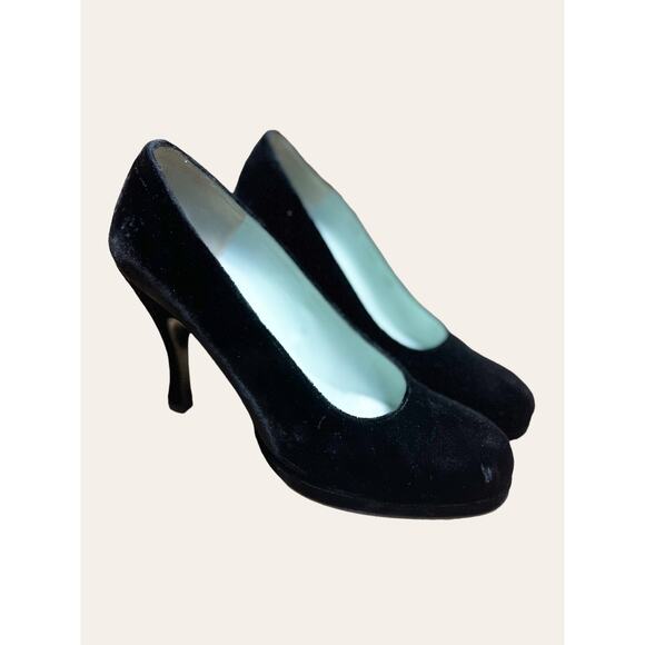 Charles Jourdan Velvet Pump Heels Size 7.5 - Picture 1 of 8